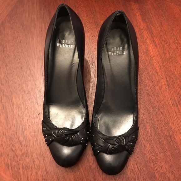 Stuart Weitzman Black Leather Pumps - Picture 1 of 7